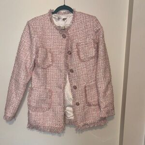 Chic Pink Tweed Blazer